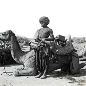 Persian guard and camels, Iran