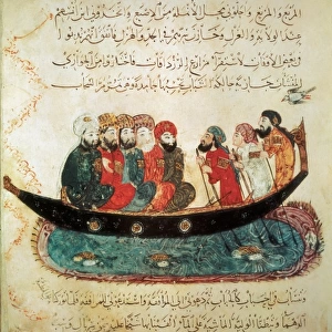 Persian ship on the Euphrates River. Persian