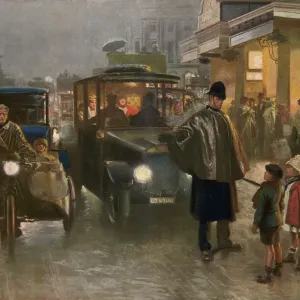 Central London Scene: Father Christmas Print