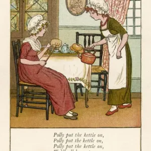 Mary Evans Print: Polly Put the Kettle On Mary Evans Print: Polly Put the Kettle On
