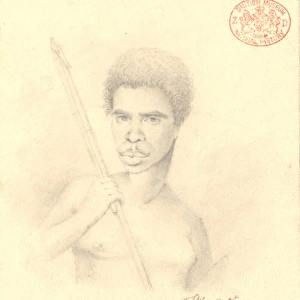 Portrait of an Aboriginal man named Bi-Gong