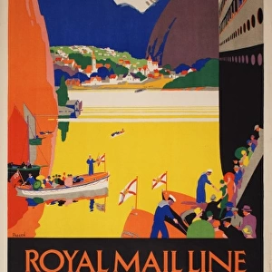 Poster advertising Royal Mail Line Cruises to Norway