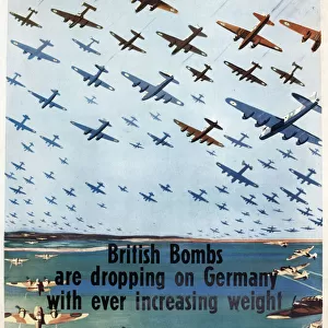Poster, British bombs are dropping on Germany, WW2