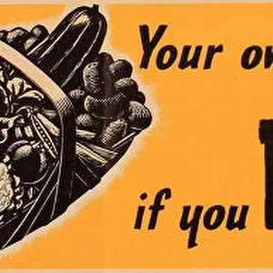 Poster, Dig For Victory Now, WW2