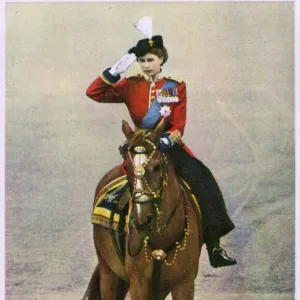 Princess Elizabeth - Attending the Trooping of the Colour