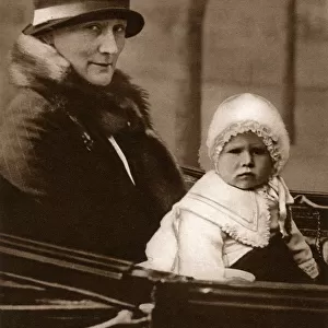 Princess Elizabeth taking a carriage ride with her nanny