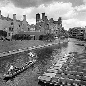 Punting on the River Cam in Cambridge, England