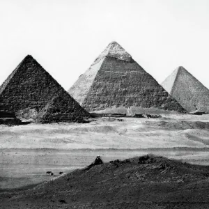 Three Pyramids, Egypt Print 1857 Three Pyramids, Egypt Print 1857