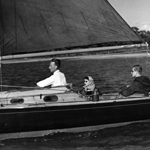 Queen Elizabeth II and Prince Philip sailing
