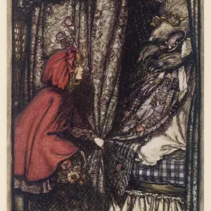 Rackham Print - Little Red Riding Hood Greets the Wolf Rackham Print - Little Red Riding Hood Greets the Wolf