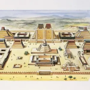 Reconstruction of Templo Mayor in Mexico-Tenochtitlan Print Reconstruction of Templo Mayor in Mexico-Tenochtitlan Print