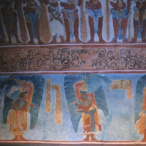 Replica of the Mayan wall paintings placed in Bonampak