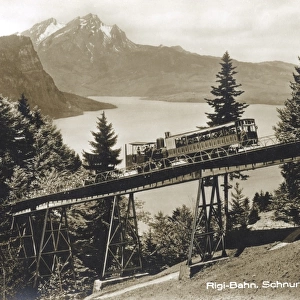Rigi-Bahn at Schnurtobelbrucke, Switzerland