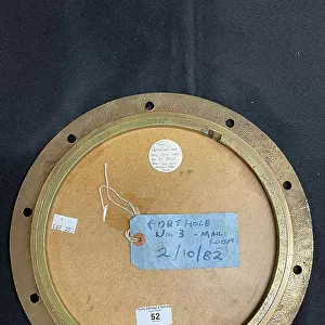 RMS Lusitania, brass porthole recovered from wreck