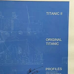 RMS Titanic II, blueprint profile design drawing