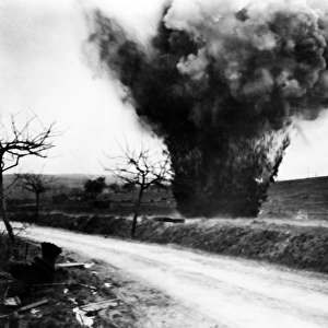 Roadside explosion, Western Front, WW1
