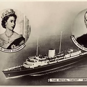 Royal Yacht Britannia - card issued to commemorate launch