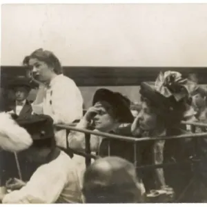 Rush Trial Print: Christabel Pankhurst and Mrs Pankhurst in Court Rush Trial Print: Christabel Pankhurst and Mrs Pankhurst in Court