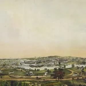 Bird's-Eye View Print of Saco and Biddeford, Maine (1850-1871) Bird's-Eye View Print of Saco and Biddeford, Maine (1850-1871)