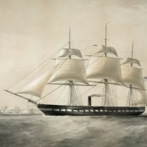 U.S.S. Merrimack Steam Frigate Print 1856-1860 U.S.S. Merrimack Steam Frigate Print 1856-1860