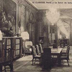 Salon de lecture in Claridges hotel, Paris, 1920s