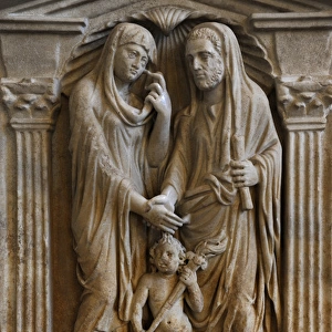 Sarcophagus of a married couple. Detail relief. About 240 AD