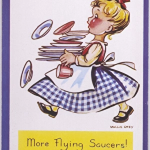 Saucer Postcard 1950S