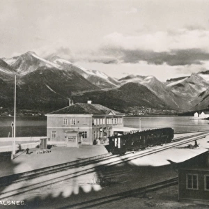 Scene at Andalsnes Railway Station, Norway