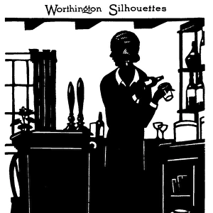 Silhouette of a waitress