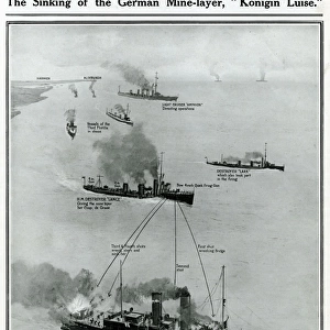 Sinking of German ship, Konigin Luise, by G. H. Davis