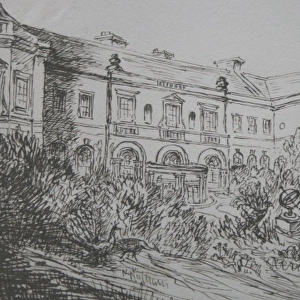 Sketch of Hartwell House, Buckinghamshire