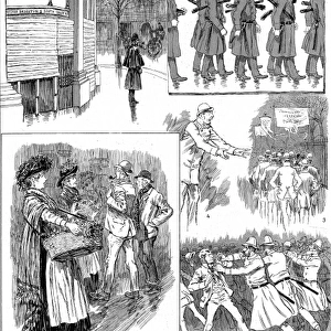 Sketches of the Socialist Meeting in Trafalgar Square, 1886