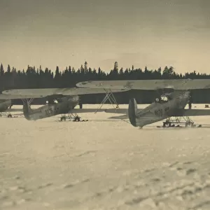 Ski-equipped Fokker CV-Es of the Swedish Air Force 4th Corps