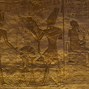 Small Temple or Temple of Hathor. Relief depicting the phara