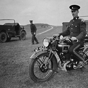 Soldier on a motorbike near Okehampton, Devon