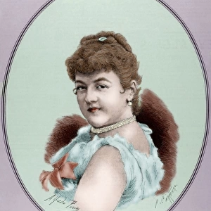 Soprano Mila Kupfer-Berger (1852-1905). Colored