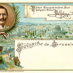 Souvenir postcard - Jerusalem - Kaiser Wilhelm II