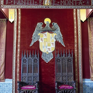 Spain. Segovia. The Alcazar. The Throne room. Two thrones