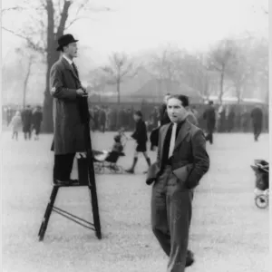 Print of a Notable Orator at Speakers Corner