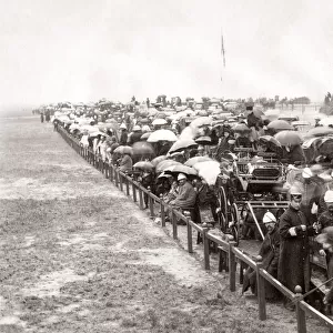 Spectators British Army march-past, India, 1880 s