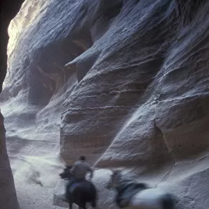 Speed blur horses, Petra, Jordan