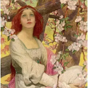 Flame-haired Pre-Raphaelite Print Flame-haired Pre-Raphaelite Print