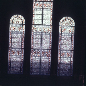 Stained glass windows above the North Hall