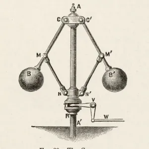 Steam Engine with Fly-Ball Governor Print Steam Engine with Fly-Ball Governor Print