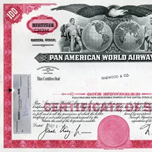 Stock Share Certificate - Pan American World Airways