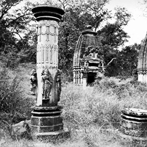Stone pillars at Baroli, Rajasthan, India