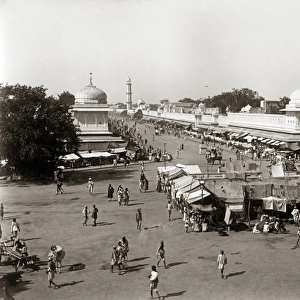 Street in Jaipur, Jeypore, India, circa 1890