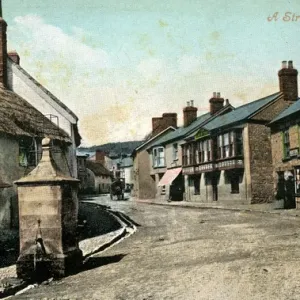 Devon Street Scene Print, Beer, Seaton near Sidmouth Devon Street Scene Print, Beer, Seaton near Sidmouth