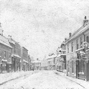 Street Scene in Snow, Saxmundham, Suffolk