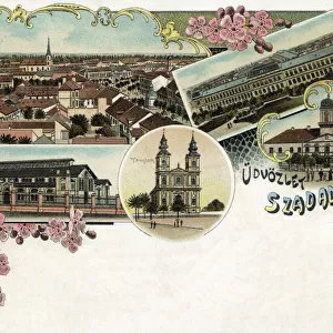 Subotica, Serbia - early souvenir postcard